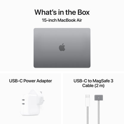 15-inch MacBook Air: Apple M3 chip with 8-core CPU and 10-core GPU, 16GB, 512GB SSD