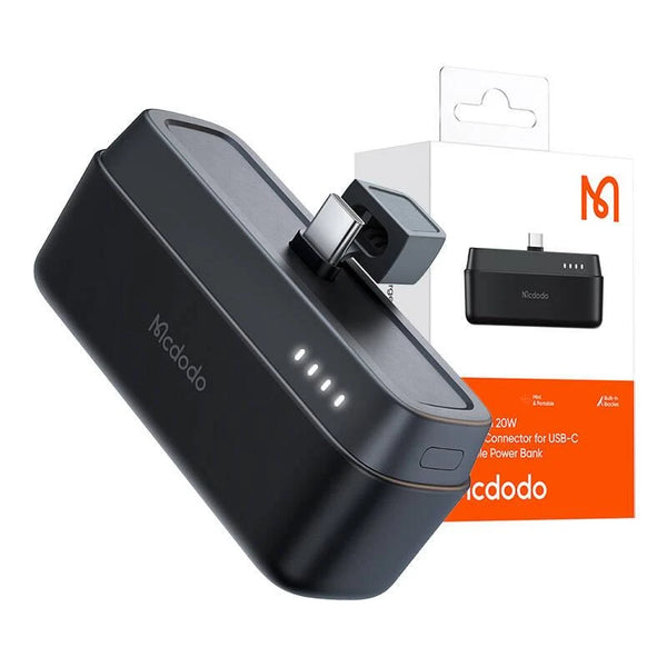 MCDODO Built-in Connector For USB-C Portable Power Bank (5000mAh) - Black