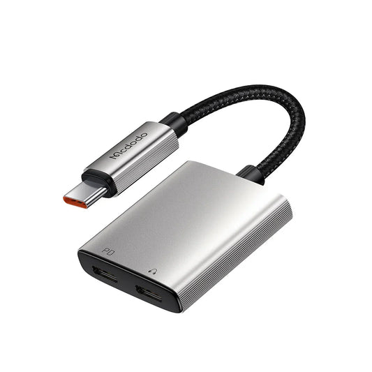 Mcdodo 2-in-1 USB-C to Dual USB-C Audio Adapter CA-5570 -Black