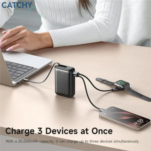 Mcdodo  20000mAh 65W Power Bank with Built-in USB-C Cable & Digital Display