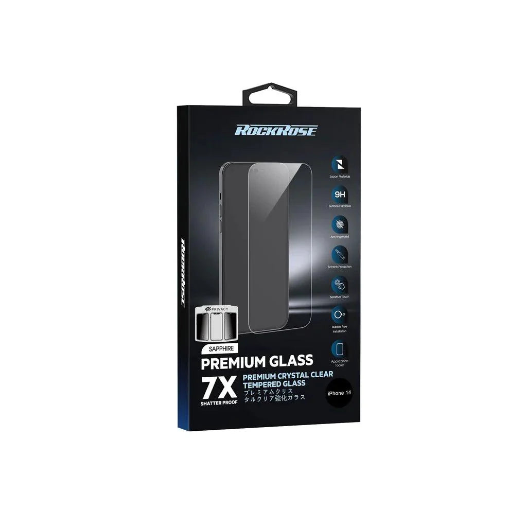RockRose Sapphire  Clear Tempered Glass iPhone 14 (All Sizes)