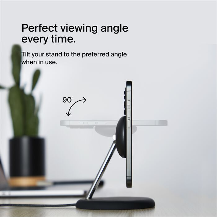 Belkin BoostCharge 3-in-1 Magnetic Charging Stand with Qi2 Fast Wireless Charging 15W, Black