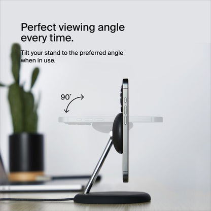 Belkin BoostCharge 3-in-1 Magnetic Charging Stand with Qi2 Fast Wireless Charging 15W, Black