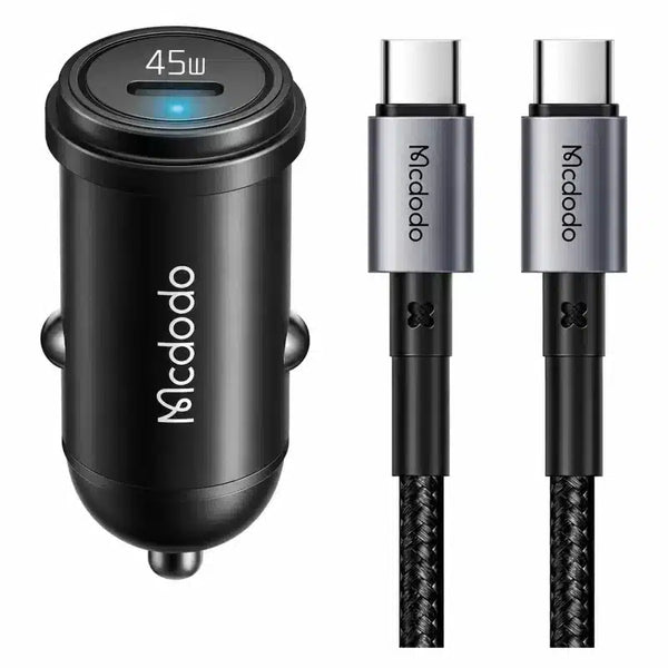 mcdodo obsidian 45w usb-c car charger kit - Black