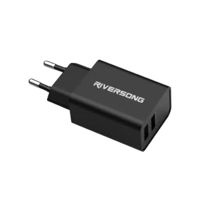 Riversong SafeKub D2 Dual-Port Wall Charger - Black