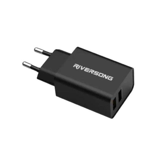 Riversong SafeKub D2 Dual-Port Wall Charger - Black
