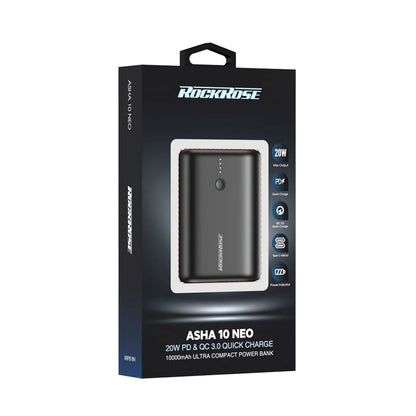 RockRose Asha 10 NEO 10000 mAh PD & QC 3.0 Power Bank