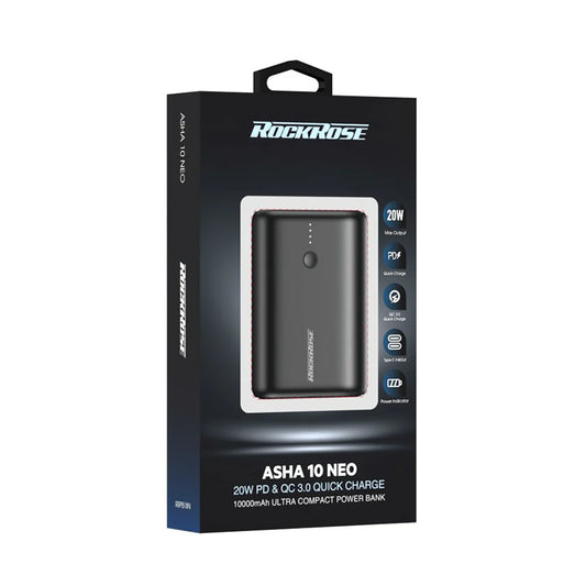 RockRose Asha 10 NEO 10000 mAh PD & QC 3.0 Power Bank